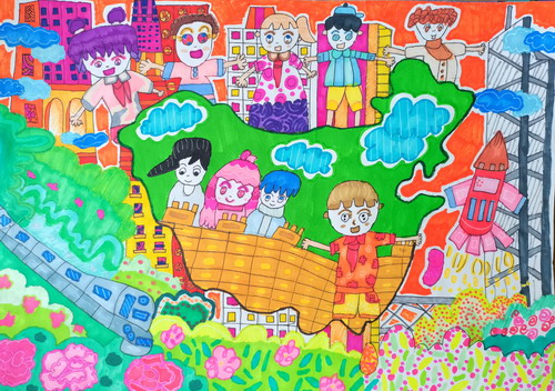 我爱我的国创意画一等奖