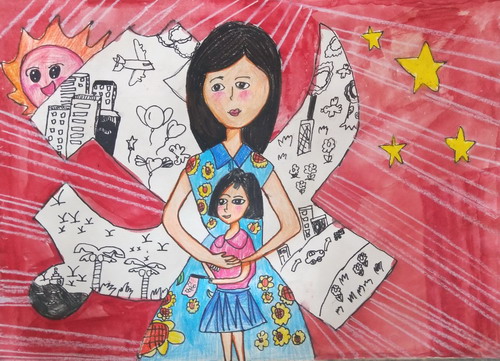 建党百年手绘画一等奖