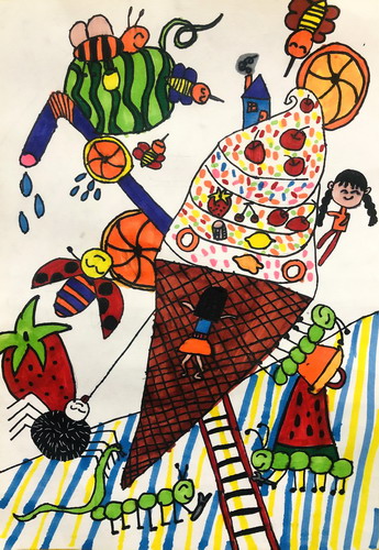 虫虫的聚会儿童画获奖