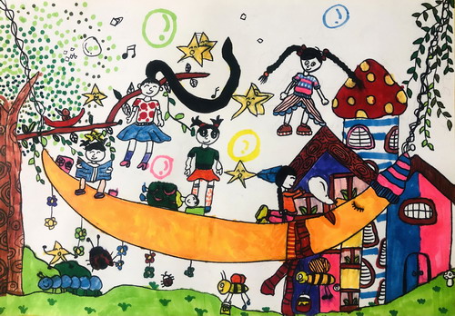 月亮秋千画画好看