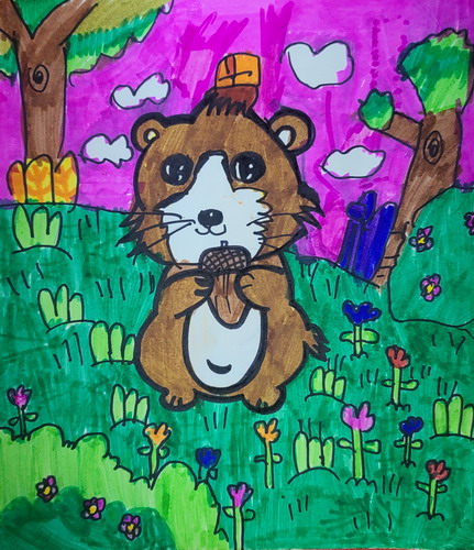 小仓鼠绘画漂亮