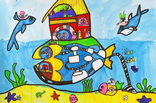 海底净化器创意画