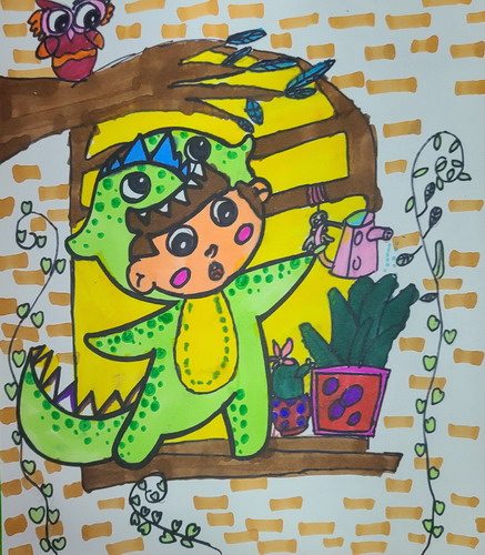 可爱的小恐龙绘画作品