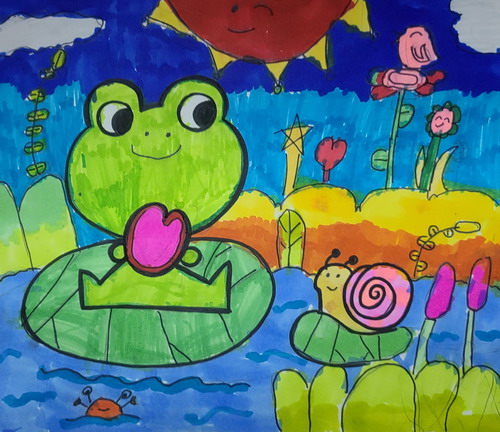 小青蛙绘画漂亮