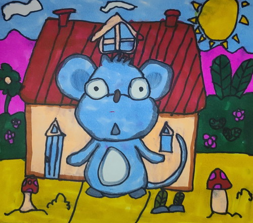 小老鼠儿童画图片