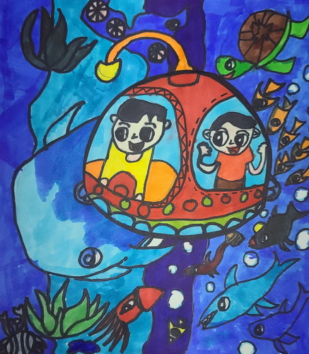 鱼的世界画画简单