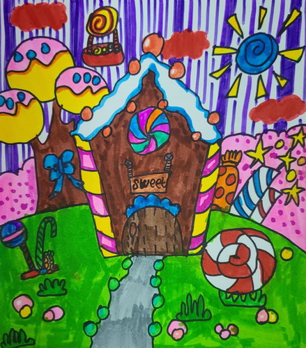 甜品屋绘画作品