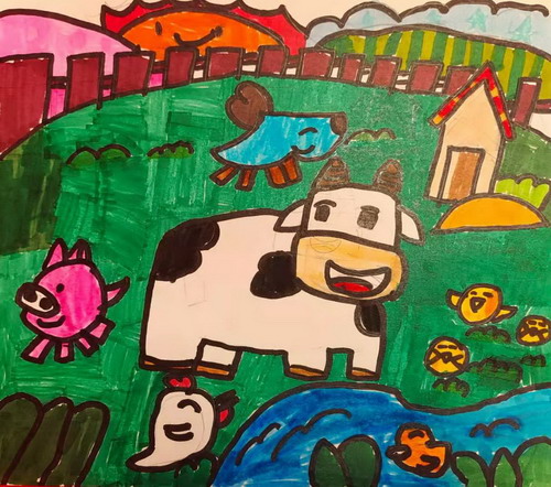 欢乐农场手绘图片
