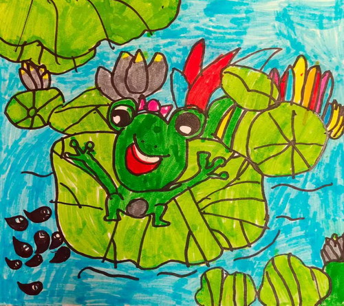 小蝌蚪找妈妈儿童画创意