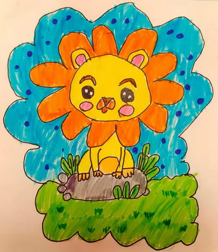 小狮子绘画作品