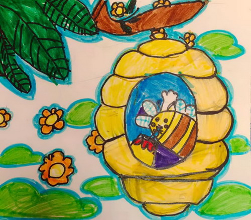 勤劳的小蜜蜂画简单好看