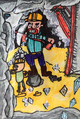 挖掘宝藏手绘画