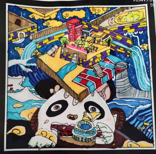 熊猫加工厂画画作品