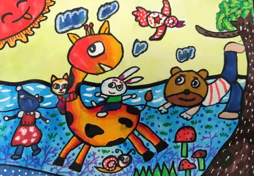 动物王国手绘画一等奖