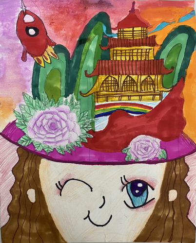 我眼中的岳阳楼儿童绘画