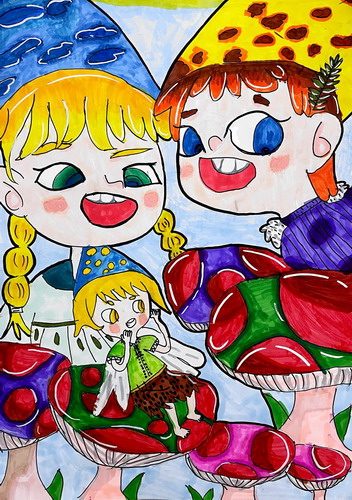蘑菇精灵手绘画