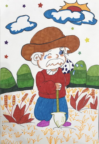 汗滴禾下土创意画一等奖