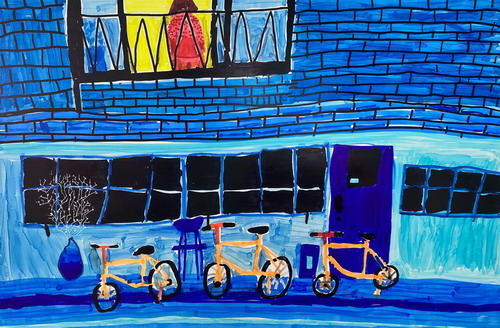 蓝色的世界绘画一等奖