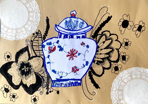 瓶中花手绘画获奖