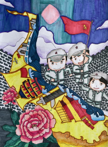 祖国，我为你祝福手绘画图片