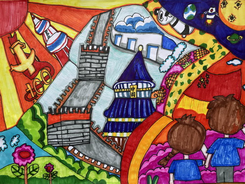 献礼祖国儿童画图片