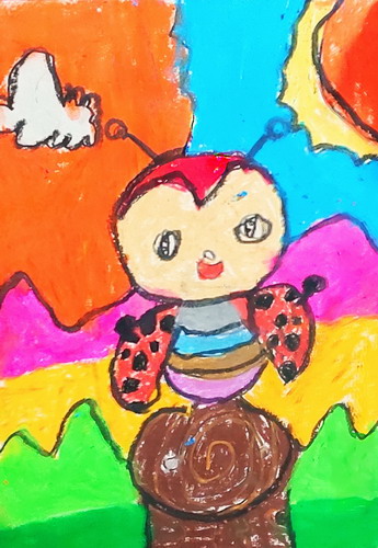 小瓢虫儿童绘画一等奖