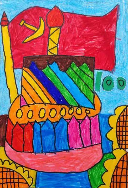 祖国生日快乐画简单又漂亮