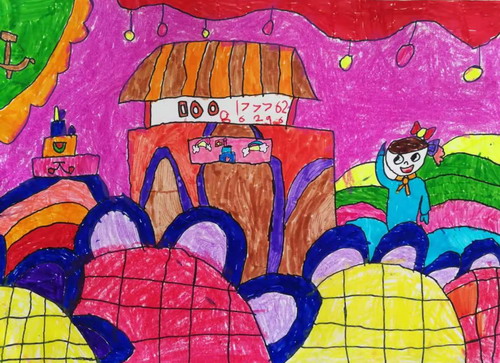 小小红心向东方儿童画创意