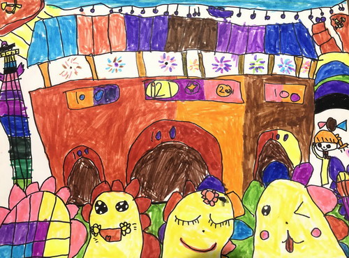 小小红心向东方绘画作品