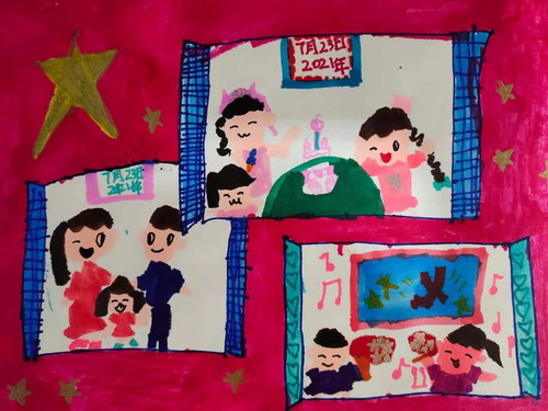 祖国大家庭创意画简单好看