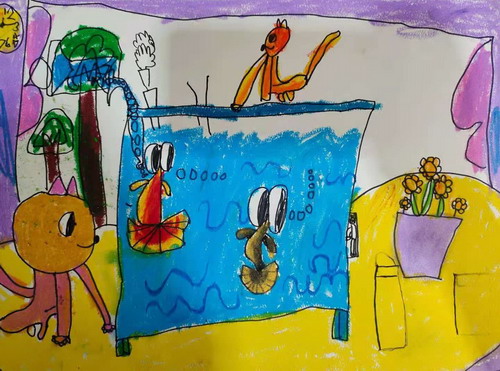 我家一角手绘图片