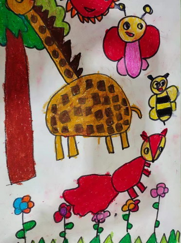 打招呼手绘画图片