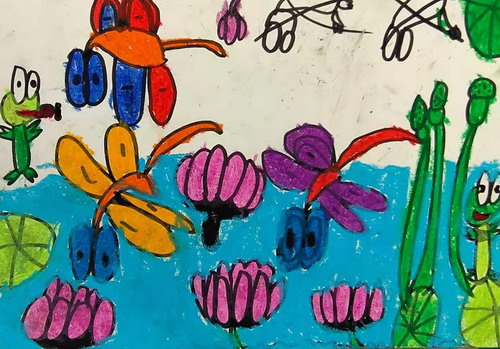 快乐的小池塘创意画一等奖