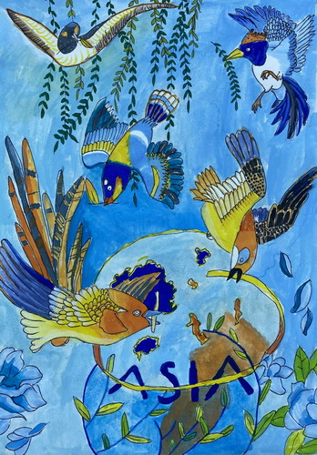 吉鸟报春画简单好看