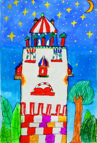 城堡人的幻想绘画