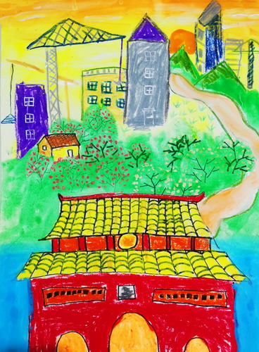 我爱天安门手绘图片