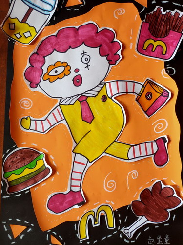 奔跑吧，快餐手绘画简单好看