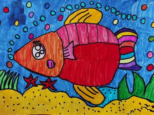 金鱼绘画一等奖