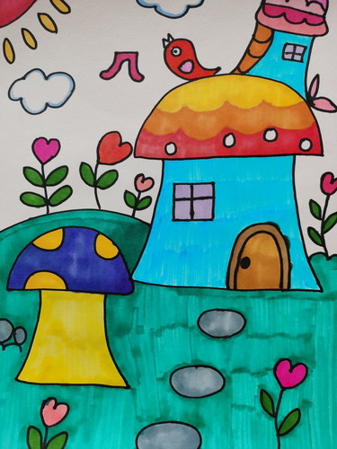 蘑菇家园画简单好看