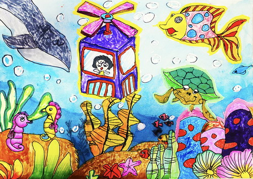 美丽的海洋世界儿童画