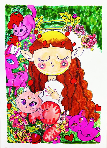 我和亲爱的小动物创意画