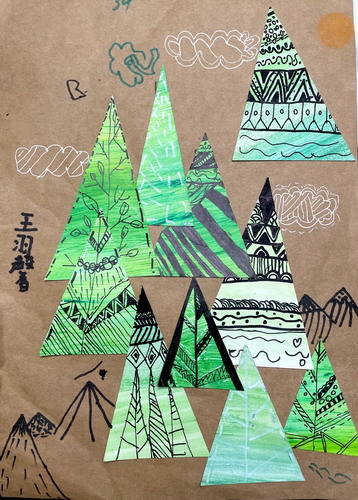 千树万树手绘图片