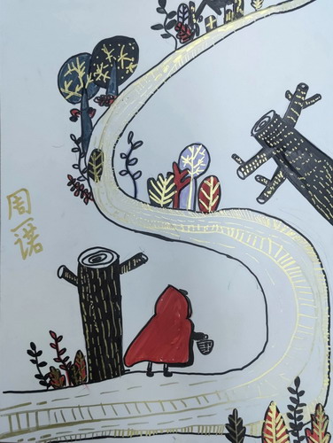 小红帽手绘画简单好看