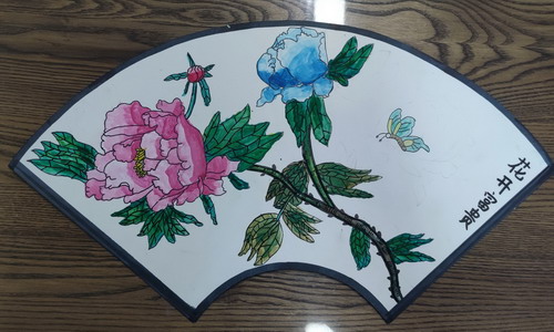 牡丹创意画简单好看