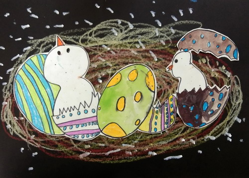 小鸡破壳创意画一等奖