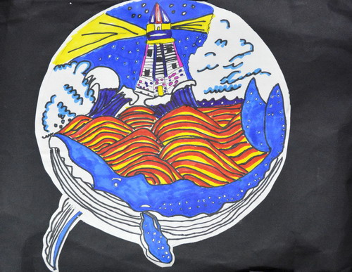 鲸鱼儿童画获奖