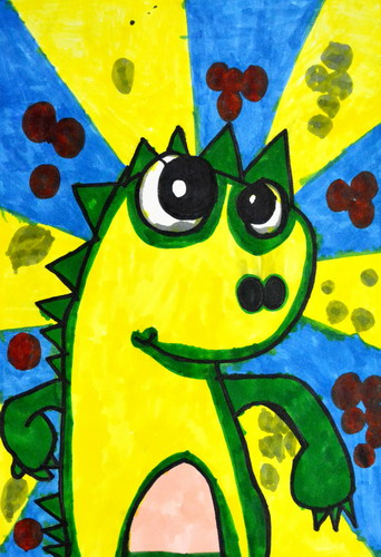 恐龙怪兽绘画图片