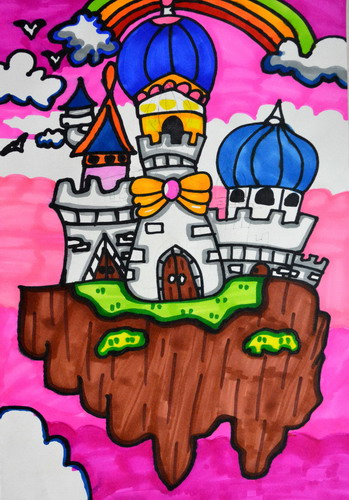 梦幻城堡创意画一等奖