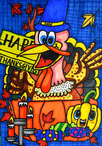 南瓜鸭创意画一等奖