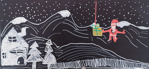 宇航员也想要圣诞礼物（2）创意画简单好看